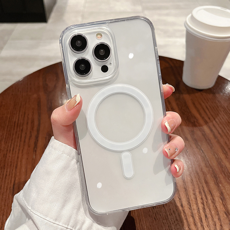 Clear Shockproof Bumper Case - Magnetische Transparente Kabellose Ladehülle für Samsung
