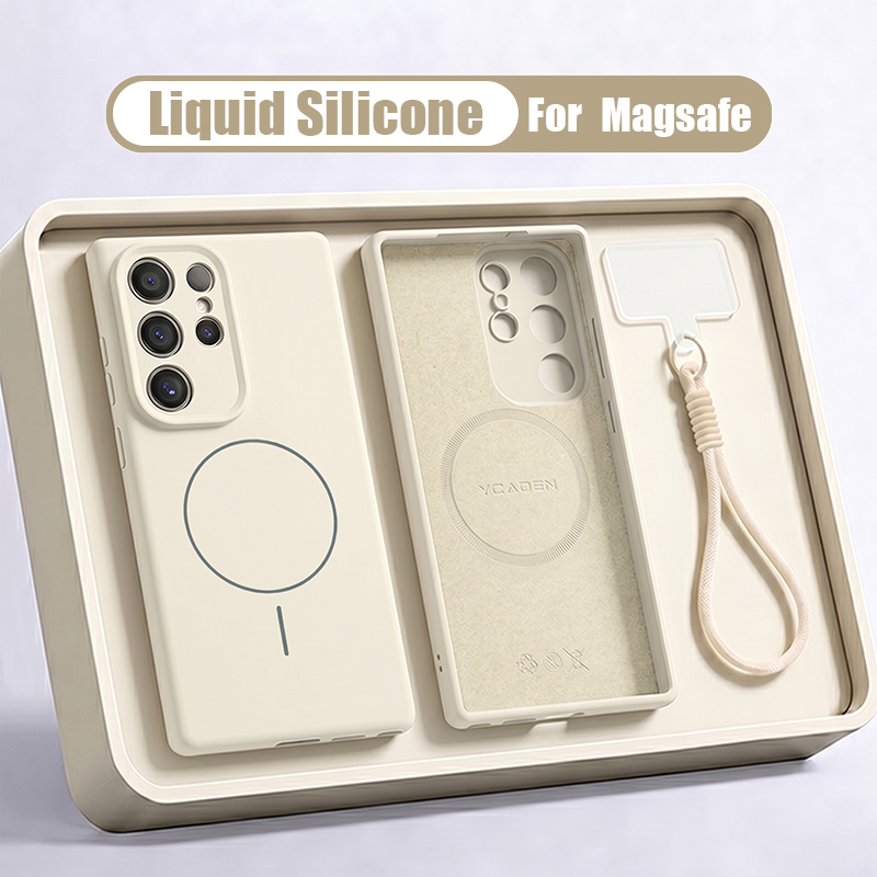 Liquid Silicone Magnetic Phone Case - Flüssiges Silikon-Magnet-Lanyard-Handyhülle für Samsung Galaxy S26